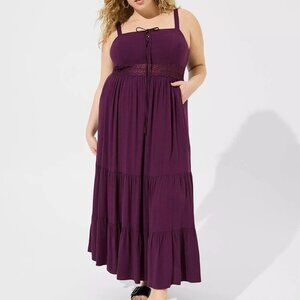 Torrid Maxi Lace-Up Dress sz 1  NWT - Free gift with purchase!